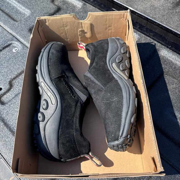 Merrell Jungle Moc Shoes Mens 9 Suede Slip On Comfort J60825 Black‎ Midnight - Picture 6 of 8